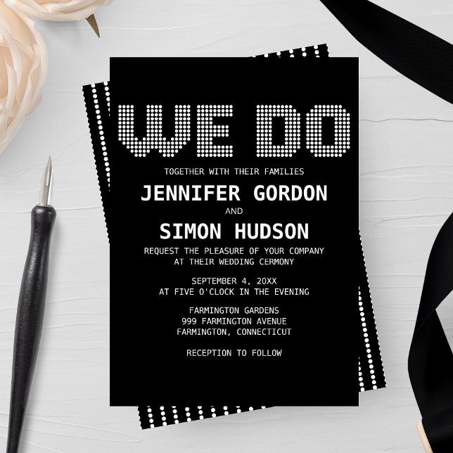 Pixel 'We Do' Wedding Invitation (Creator Uploaded)