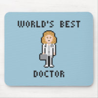 Pixel World's Best Doctor Female Version Mousepad