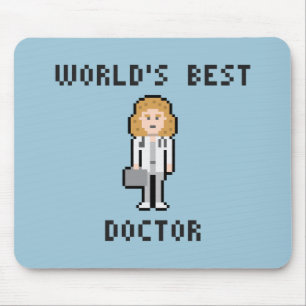 Pixel World's Best Doctor Female Version Mousepad