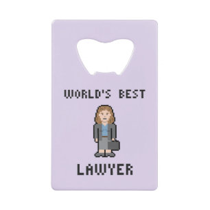 Pixel World's Best Female Lawyer Bottle Opener Credit Card Bottle Opener