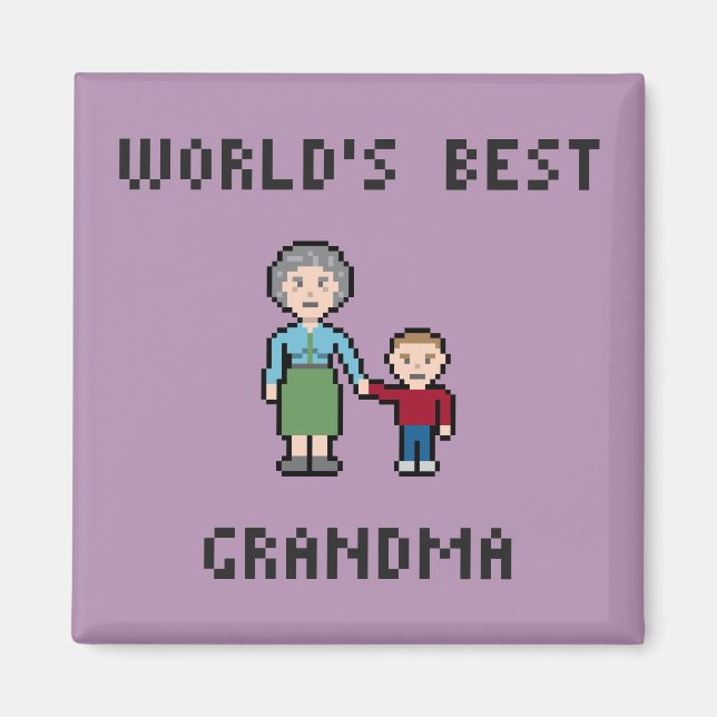 Pixel World's Best Grandma Magnet (Front)