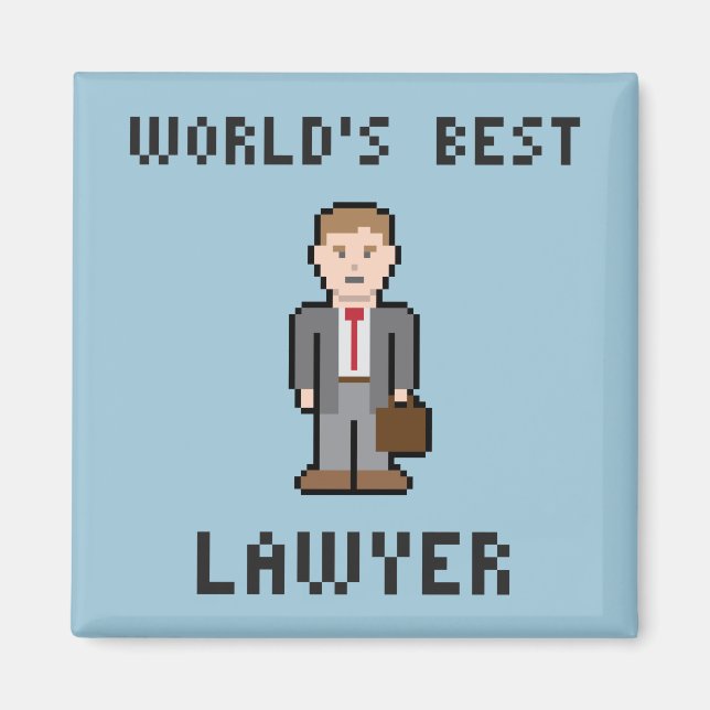 Pixel World's Best Lawyer Magnet (Devant)