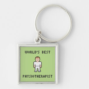 Pixel World's Best Physiotherapist Keychain