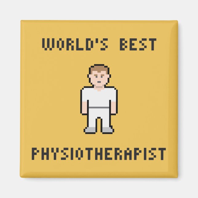 Pixel World's Best Physiotherapist Magnet (Front)