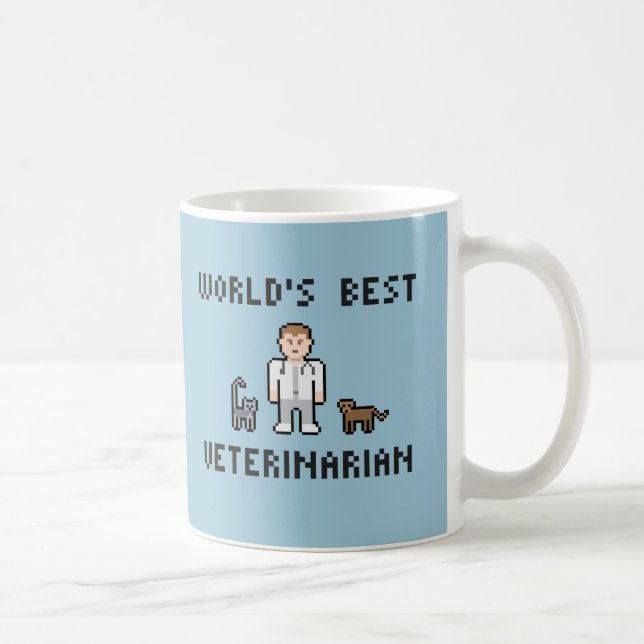 Pixel World's Best Veterinarian Mug (Right)