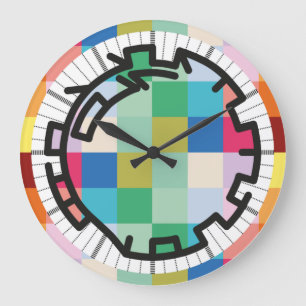 PIXELAT chained numbers by Masanser Large Clock
