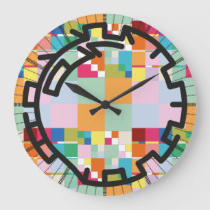 PIXELAT chained numbers by Masanser Large Clock
