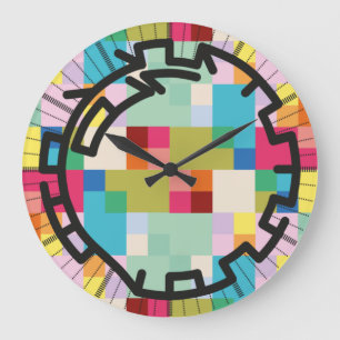 PIXELAT chained numbers by Masanser Large Clock