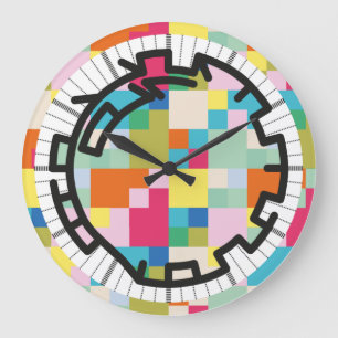 PIXELAT chained numbers by Masanser Large Clock