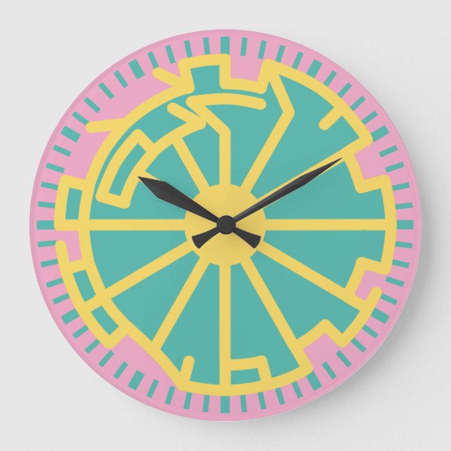 Pixelat prime max chained numbers by Masanser Large Clock (Front)