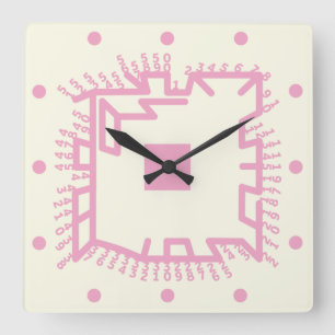 Pixelat prime max chained numbers by Masanser Square Wall Clock
