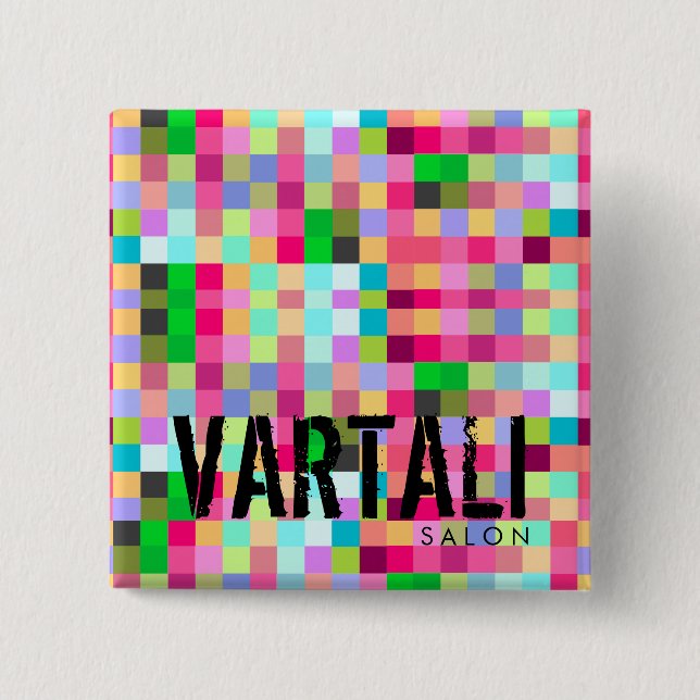 Pixelate Vartali Square Button (Front)