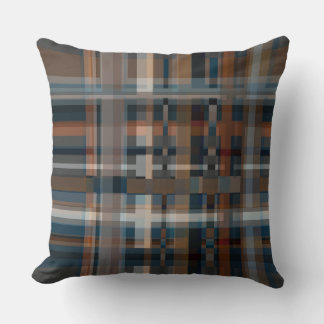 pixelated autumn plaid 004 throw pillow