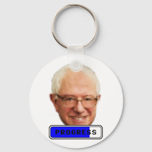 Pixelated Bernie Sanders - PROGRESS Keychain