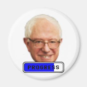 Pixelated Bernie Sanders - PROGRESS Magnet
