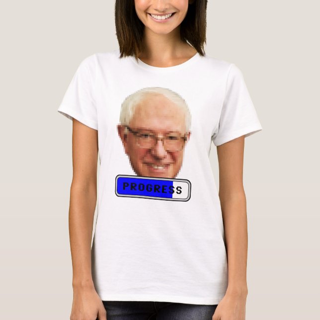 Pixelated Bernie Sanders - PROGRESS T-Shirt (Front)