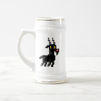 Pixelated Black Goat Stein
