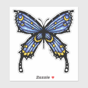 Pixelated blue butterfly 