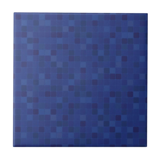 Pixelated blue mosaic design home ceramic tile (Front)