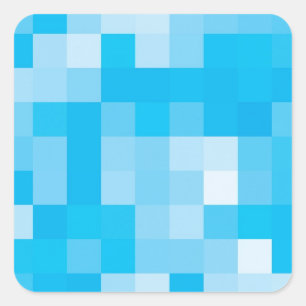 Pixelated Blue Square Sticker