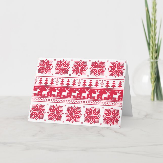 Pixelated Christmas pattern, card (Front)