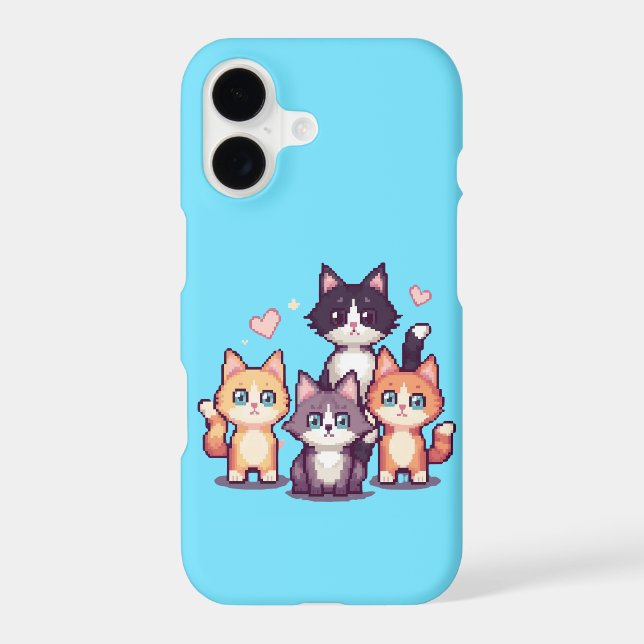 Pixelated Colorful Kitties  (Verso)