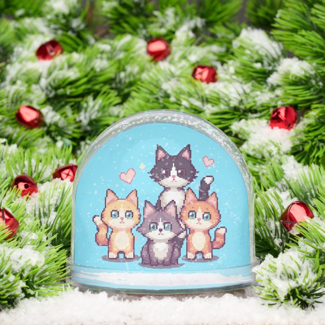 Pixelated Colorful Kitties  (Noël)