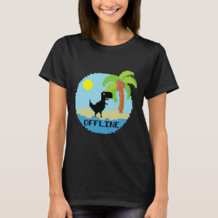 Pixelated Dinosaur Vacation Tech Enthusiasts Coder T-Shirt