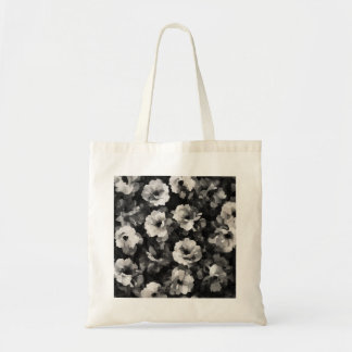 Pixelated Floral Monochrome Tote