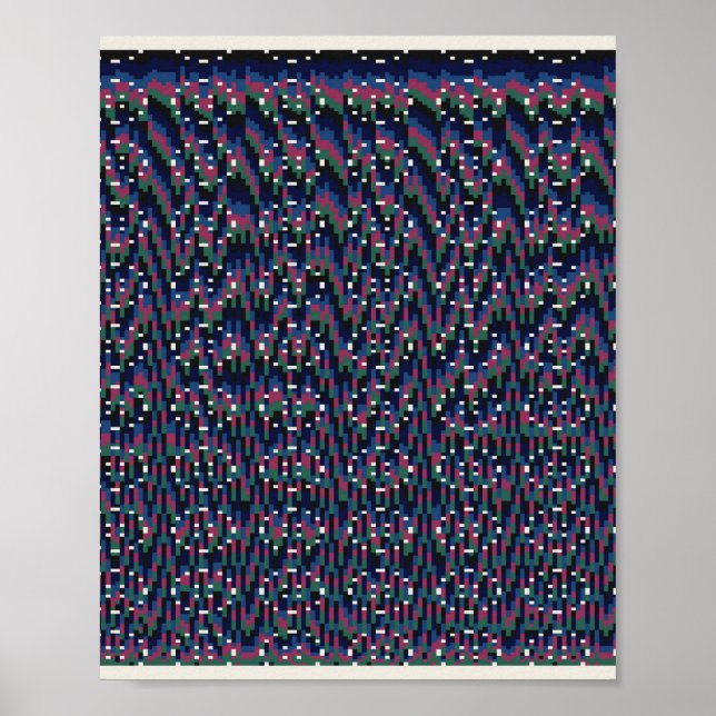  Pixelated Floral Pattern  Poster (Front)