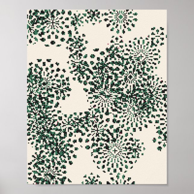 Pixelated Floral Pattern  Poster (Front)