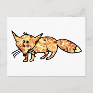 Pixelated Fox Postcard