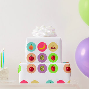 Pixelated Fruit Wrapping Paper
