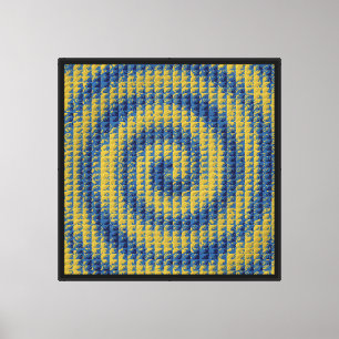 Pixelated Golden Lapislazuli Pattern  Canvas Print