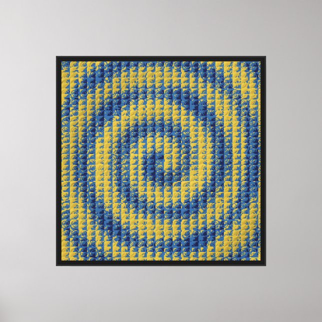 Pixelated Golden Lapislazuli Pattern  Canvas Print (Front)