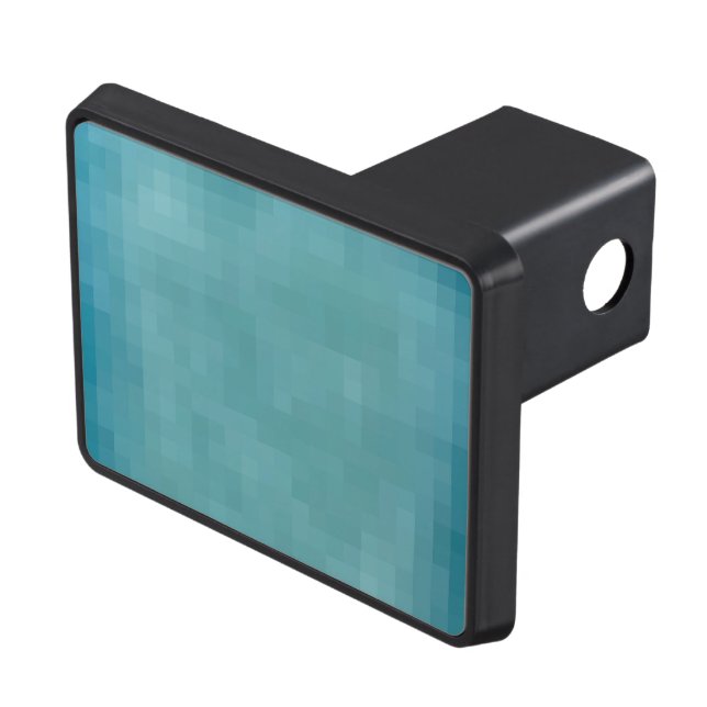 Pixelated Grunge Background - Teal Trailer Hitch Cover (Top Right)