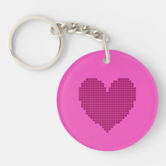Pixelated heart keychain