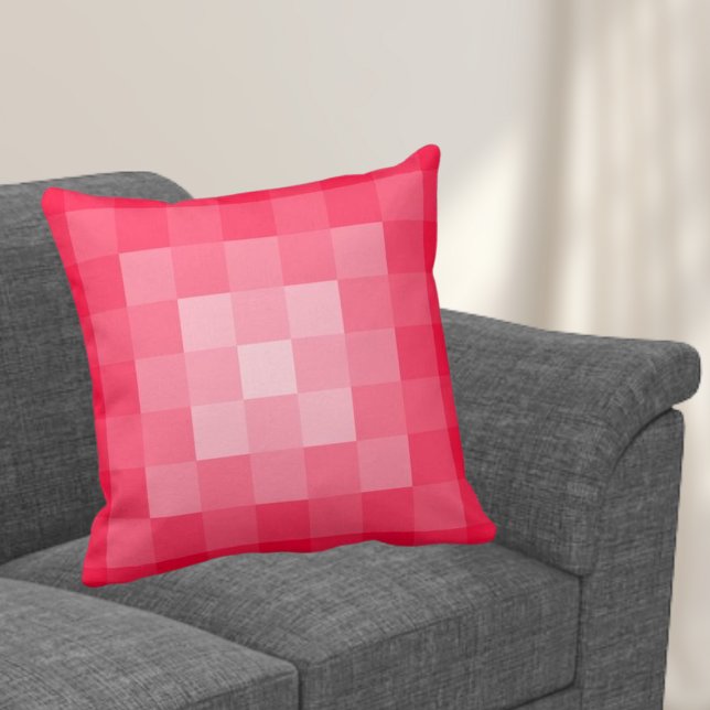 Pixelated In Shades Of Red - Throw Pillow (Creator Uploaded)