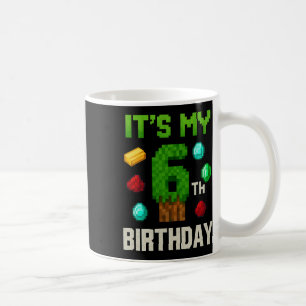 Pixelated Level 6 Birthday Gamer Kids Pixel Art De Coffee Mug