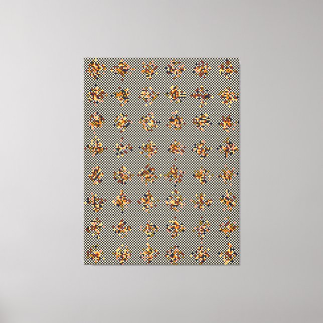 Pixelated Mathematical Pattern  Canvas Print (Front)