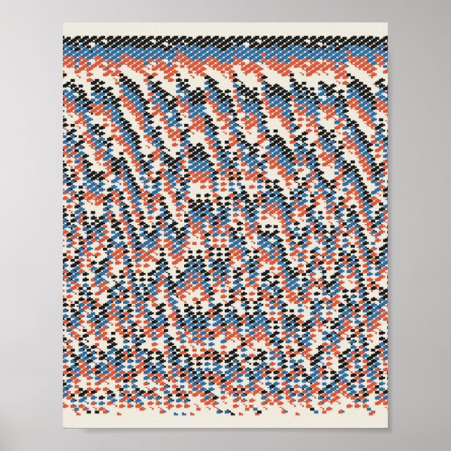 Pixelated Mathematical Pattern  Poster (Front)