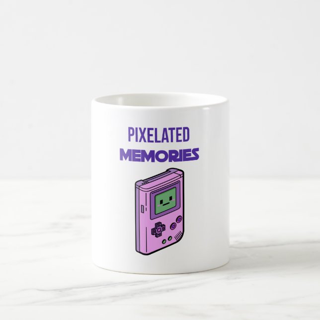 Pixelated Memories Retro Game Boy Art – Nostalgic  Coffee Mug (Center)
