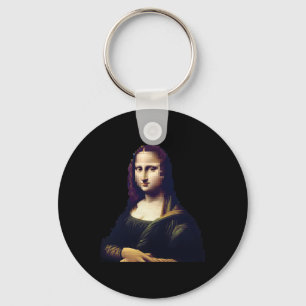 Pixelated Mona Lisa Digital Renaissance Remix Stic Keychain