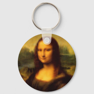 Pixelated Mona Lisa Keychain