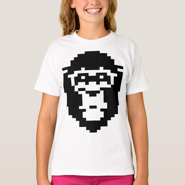 pixelated monkey face design T-Shirt (Front)