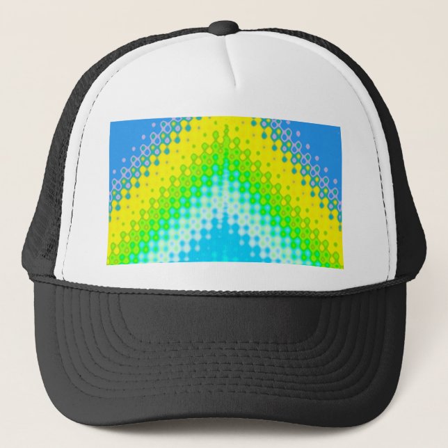 Pixelated Mountain Blue Trucker Hat (Front)