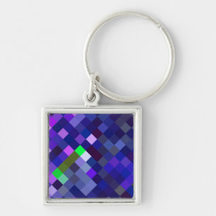 Pixelated Pattern - Indigo Keychain