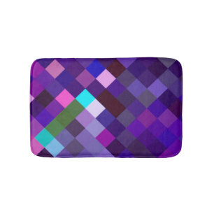 Pixelated Pattern - Purple Bath Mat