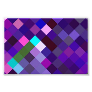 Pixelated Pattern - Purple Photo Print