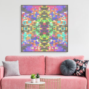 Pixelated Patterned Beyond Colors Of The Rainbow Canvas Print